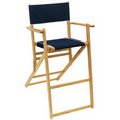 US Made Deluxe Solid Oak Hardwood Frame Bar Height Folding Chair